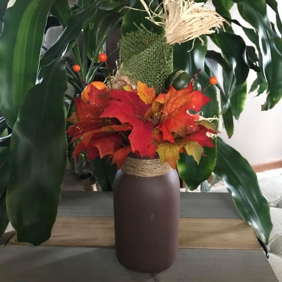 New 13" Handmade Fall Scarecrow Arrangement (Version 6) - Picture 4 of 5